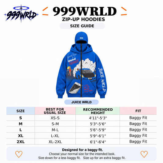 999WRLD™ Juice WRLD Zip-Up Hoodie